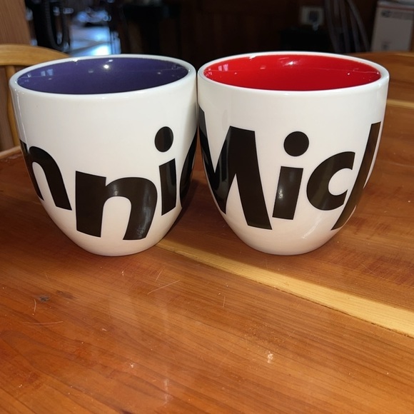 Set of 2 Mickey and Minnie Mouse Coffee Cups Mugs Disney Parks - Picture 3 of 6